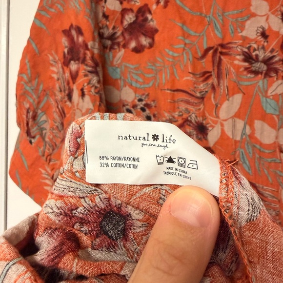 NATURAL LIFE Rebecca Tiered Midi Dress with Pockets Large Rust Boho - Picture 5 of 5